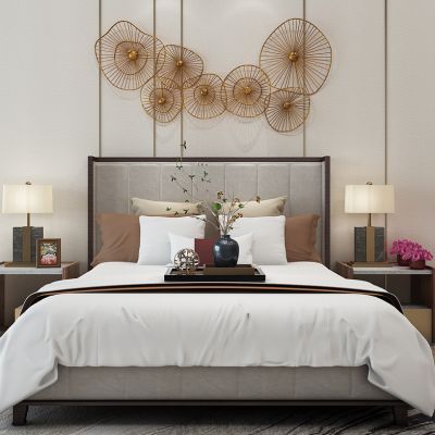 新中式床床头柜挂饰花瓶