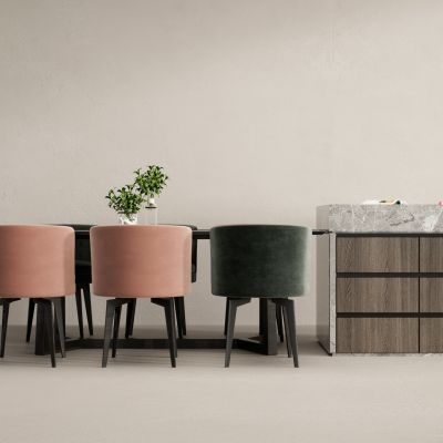 现代吧台吧椅组合