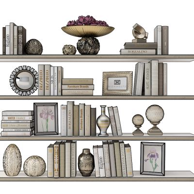 现代书籍金属摆件组合