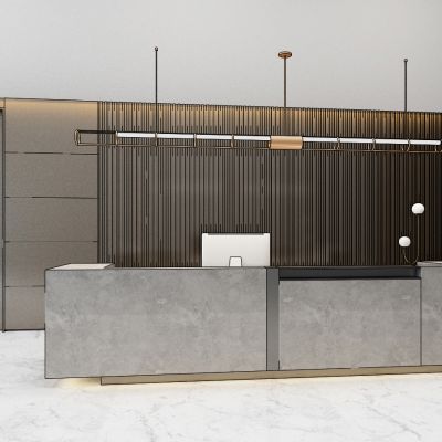 现代服务台吊灯接待台