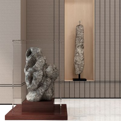 新中式陈设品摆件石头