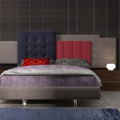 现代布艺双人床3D模型