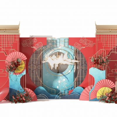 中式  红色美陈  装饰