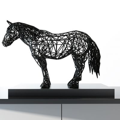 黑色铁艺工艺品马摆件