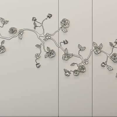新中式背景墙梅花
