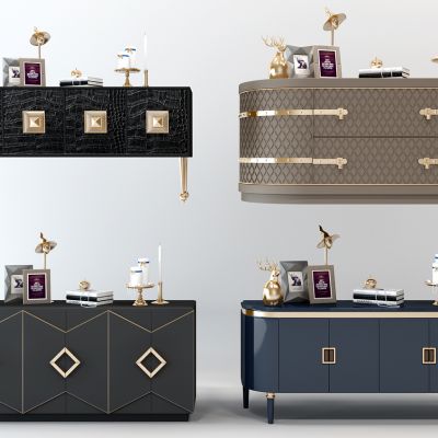 现代奢华餐边柜电视柜玄关柜