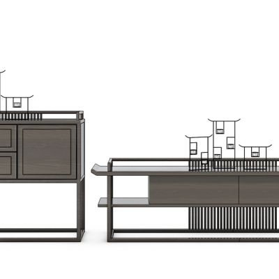 新中式边柜电视柜