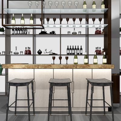 酒吧台酒瓶吧椅酒柜