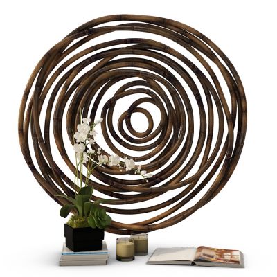 现代竹编墙饰摆件组合