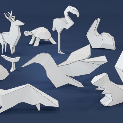 几何飞禽鸟兽工艺品摆件