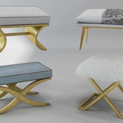 欧式脚凳床尾凳脚踏组合