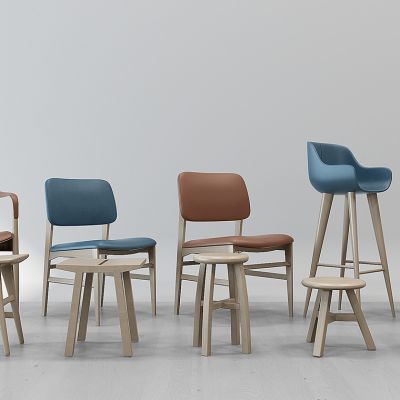 现代原木单椅吧椅凳子合集