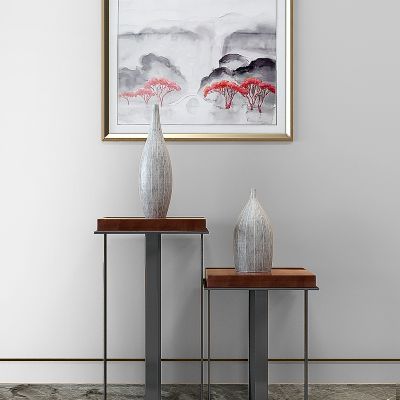 新中式置物架摆件花瓶