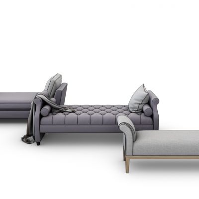 简欧床尾凳组合