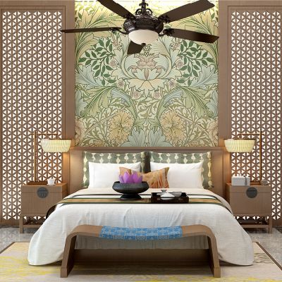 东南亚床床头柜风扇灯