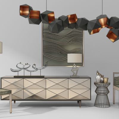 轻奢电视柜吊灯