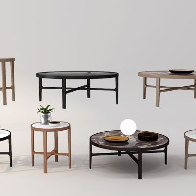 现代圆茶几组合