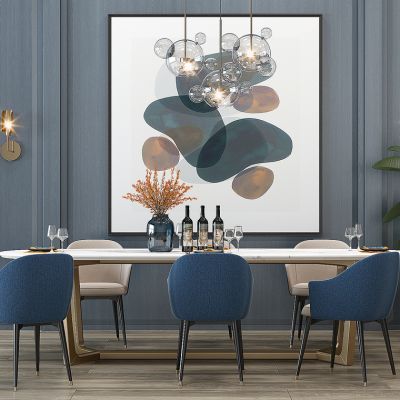 现代轻奢餐桌椅组合