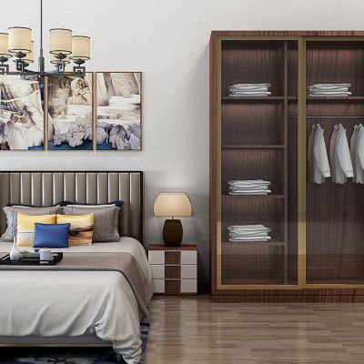 新中式床床头柜台灯衣柜吊灯