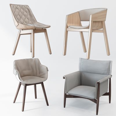 北欧木质单椅子休闲椅组合