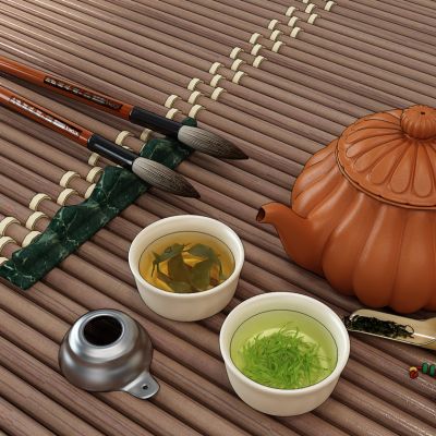 现代茶壶茶杯茶托组合