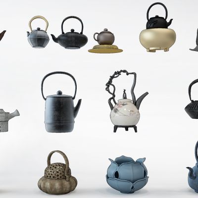 中式紫砂壶茶壶香炉组合