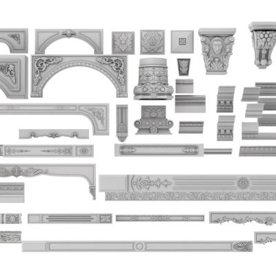 欧式雕花线条柱角