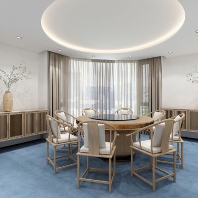 新中式中餐厅 餐厅 洗手台