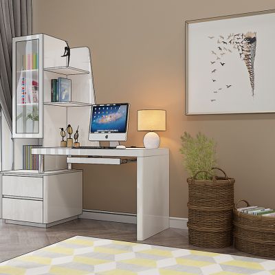 现代书桌椅写字台藤编收纳框