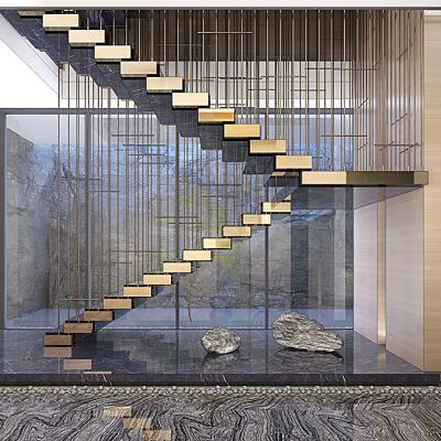 现代楼梯间3D模型