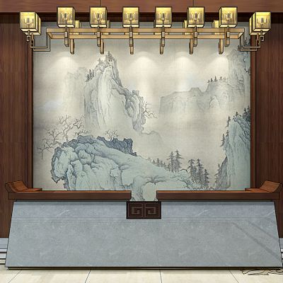 新中式服务台吊灯花格