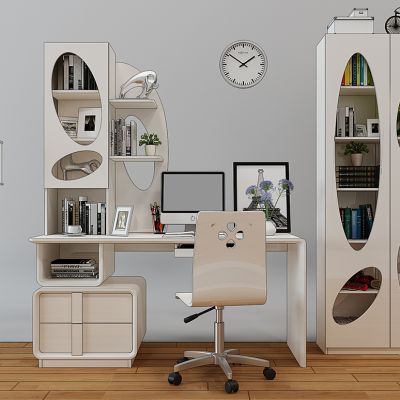 现代书桌椅书柜