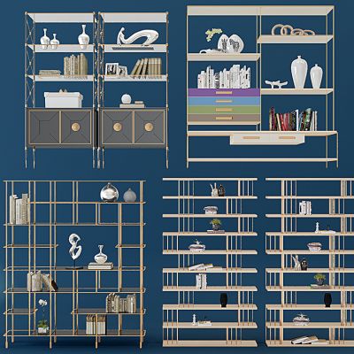 新中式书架装饰架