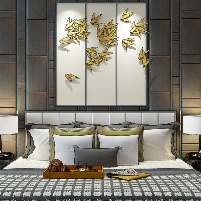 新中式床立体画