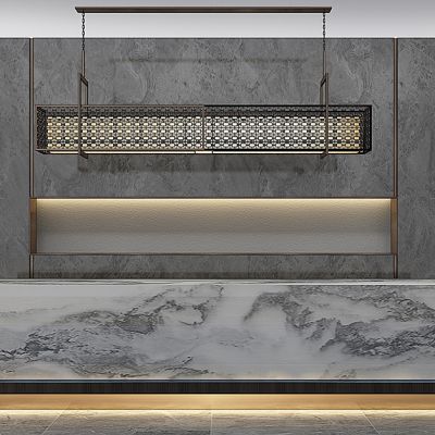 新中式接待台吊灯组合