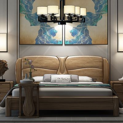 新中式床床头柜组合