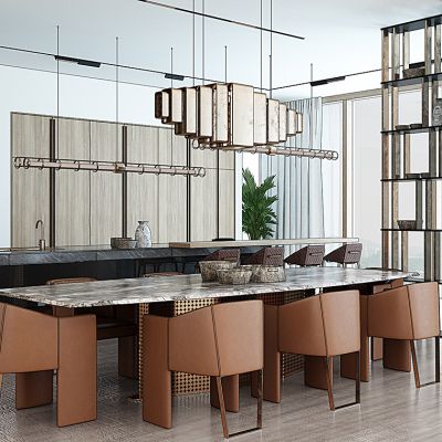 现代餐桌椅组合