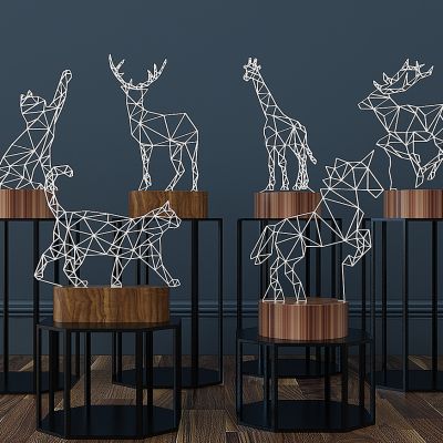 创意小鹿灯夜灯动物灯几何动物灯霓虹灯