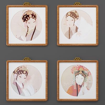 新中式戏曲人物挂画组合