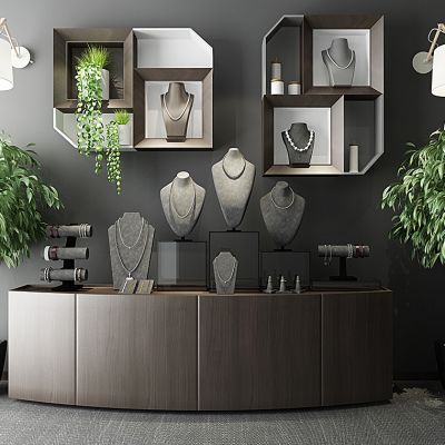 现代珠宝首饰展台摆件