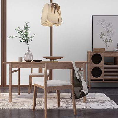 新中式餐桌椅餐边柜吊灯