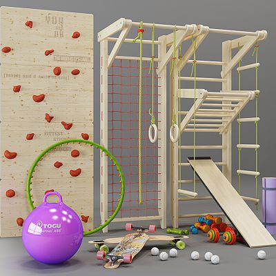 现代瑜伽球滑板攀岩墙健身器材滑板车