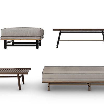 北欧床尾凳脚凳组合