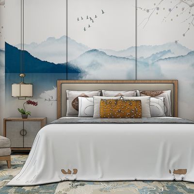 新中式床床头柜吊灯