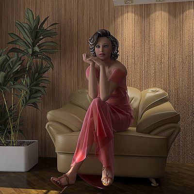 坐着的女性人物