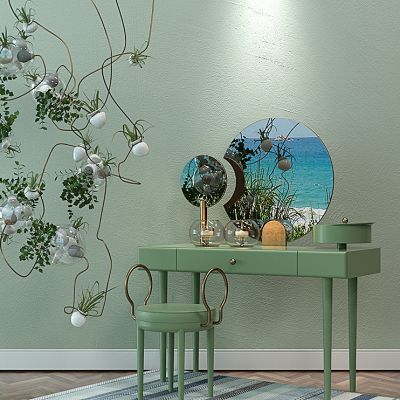 现代梳植物吊灯妆台
