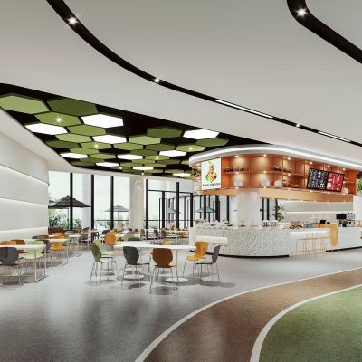 食堂 自助餐厅 中岛 雕塑