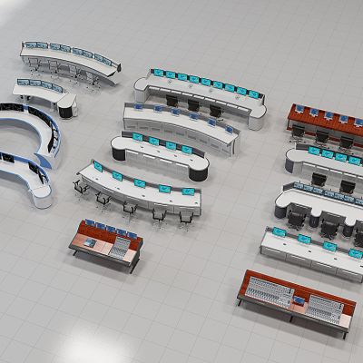 现代监控室消防中控室办公桌