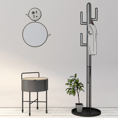 北欧铁艺桌几衣架装饰镜