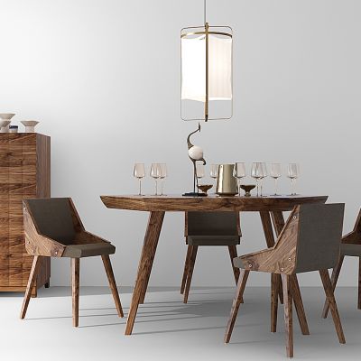 北欧餐桌椅边柜组合